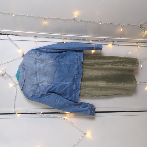 Girl's Size 8 Olive Dress Bundle: Dress, Tee, Denim Jacket - Picture 5 of 11